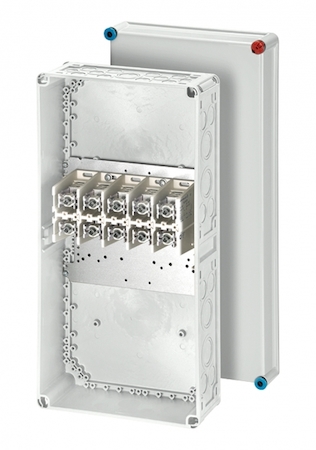 Hensel 3900223 K 2405 - Коробка ответвительная, размер 600х300х170, цвет серый, материал поликарбонат, с 5-полюсной клеммой для медных и алюминиевых проводов, 25-240 мм2, IP 65, пломбируемая, кабельные ввода и фланцы заказываются отдельно.