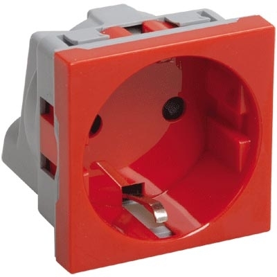 IEK CKK-40D-RSZK2-K04 Розетка с з/к 2к, 2 модуля (красная) РКС-20-32-П