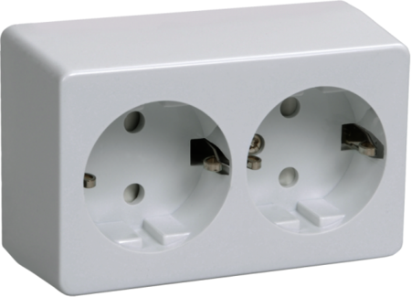 IEK ERB21-K01-16-DC РС22-3-ББ Розетка двухместная с з/к для открытой установки 