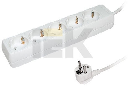 IEK WYP10-16-05-05-Z Удлинитель  У05  5 мест 2Р+PЕ/5метров  3х1мм2  16А/250В   ИЭК