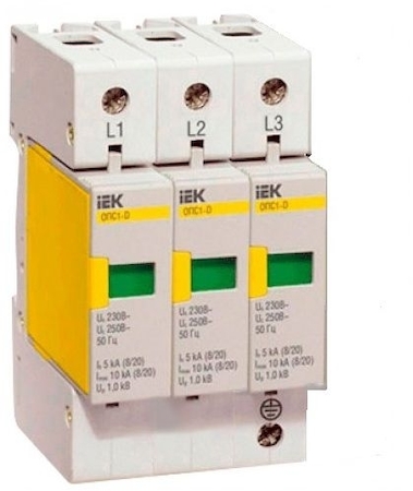 IEK MOP20-3-D Огр-ль имп. перенапр. ОПС1-D 3Р In=5kA Un=230B Im=10kA ИЭК