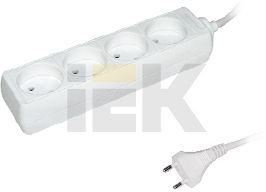 IEK WYP10-06-04-03 Удлинитель  У4  4 места 2Р/3метра 2х0.75мм2  10А/250В   ИЭК