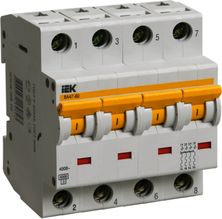 IEK MVA41-4-032-D Авт.выкл. ВА 47-60 4Р 32А 6 кА  х-ка D ИЭК
