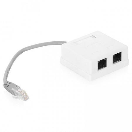 IEK CS7-1C5EU-Y2 ITK Разветвитель (Y-адаптер) кат.5Е 1RJ45-2xRJ45, белый