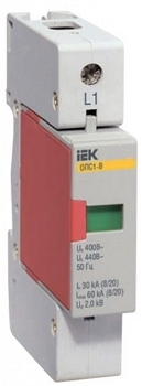 IEK MOP10-1-B Огр-ль имп. перенапр. ОПС1-B 1Р In=30kA  Un=400B Im=60kA ИЭК
