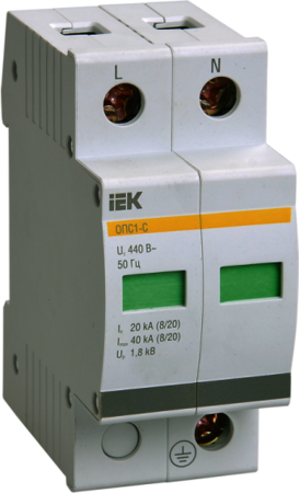 IEK MOP10-2-C Огр-ль имп. перенапр. ОПС1-C 2Р In=20kA  Un=400B Im=40kA ИЭК