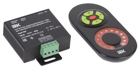 LSC2-MONO-120-RF-20-12-B Контроллер с ПДУ радио (черный) MONO 1 канал 12В, 10А, 120Вт IEK-eco