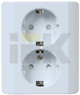 IEK ERG21-K33-16-AC РС12-3-ГКм Розетка двухместная с з/к (в сборе) ЛЕГАТА (кремовый)