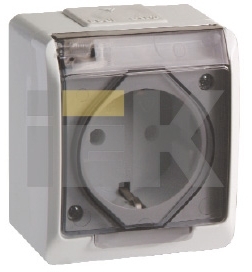 IEK ERM12-K01-16-44-EC РСб20-3-ГБ роз 1м с з/к о/у IP44 (цвет крышки:дымчатый) ГЕРМЕС