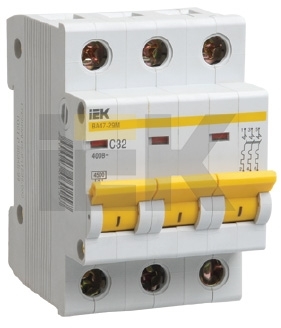 IEK MVA21-3-032-C Авт. выкл. ВА47-29М 3P 32A 4,5кА х-ка C ИЭК