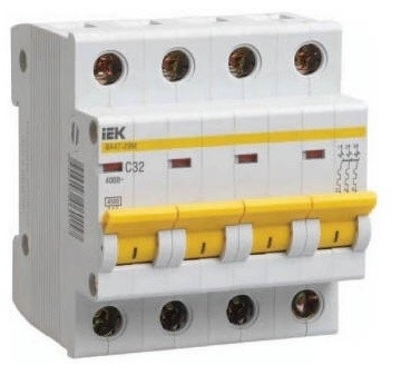 IEK MVA21-4-032-C Авт. выкл. ВА47-29М 4P 32A 4,5кА х-ка C ИЭК