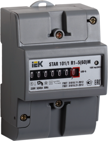 IEK CCE-1R1-1-01-1 Счетчик эл. энергии однофазный STAR 101/1 R1-5(60)М