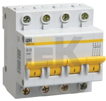 IEK MVA21-4-006-D Авт. выкл. ВА47-29М 4P 6A 4,5кА х-ка D ИЭК