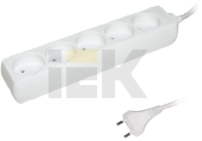 IEK WYP10-06-05-05 Удлинитель  У5  5 мест 2Р/5метров 2х0.75мм2  10А/250В   ИЭК