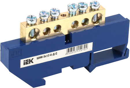 IEK YNN10-812-6D-K07 Шина N "ноль" на DIN-изол ШНИ-8х12-6-Д-С ИЭК
