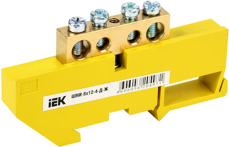 IEK YNN10-812-4D-K05 Шина PE "земля" на DIN-изол ШНИ-8х12-4-Д-Ж ИЭК