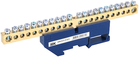 IEK YNN10-812-22D-K07 Шина N "ноль" на DIN-изол ШНИ-8х12-22-Д-С ИЭК
