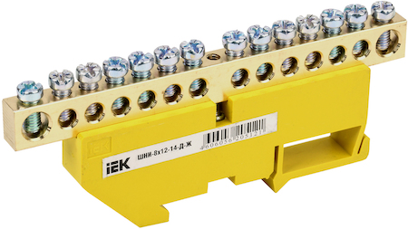 IEK YNN10-812-14D-K05 Шина PE "земля" на DIN-изол ШНИ-8х12-14-Д-Ж ИЭК