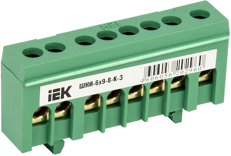 IEK YNN10-69-8KD-K06 Шина PE "земля" в корп изол на DIN-рейку ШНИ-6х9-8-К-З ИЭК