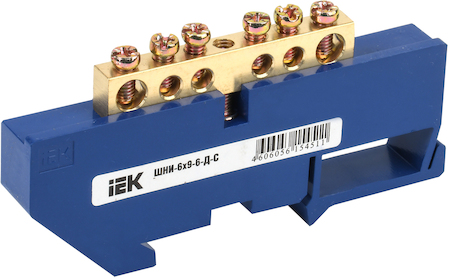 IEK YNN10-69-6D-K07 Шина N "ноль" на DIN-изол ШНИ-6х9-6-Д-С ИЭК