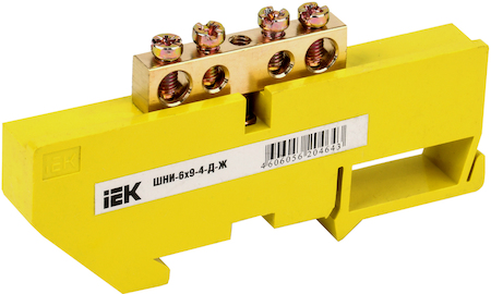 IEK YNN10-69-4D-K05 Шина PE "земля" на DIN-изол ШНИ-6х9-4-Д-Ж ИЭК