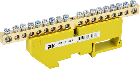 IEK YNN10-69-18D-K05 Шина PE "земля" на DIN-изол ШНИ-6х9-18-Д-Ж ИЭК