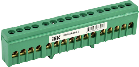 IEK YNN10-69-16KD-K06 Шина PE "земля" в корп изол на DIN-рейку ШНИ-6х9-16-К-З ИЭК