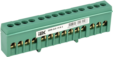 IEK YNN10-69-14KD-K06 Шина PE "земля" в корп изол на DIN-рейку ШНИ-6х9-14-К-З ИЭК
