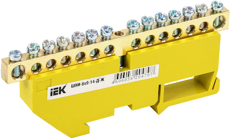 IEK YNN10-69-14D-K05 Шина PE "земля" на DIN-изол ШНИ-6х9-14-Д-Ж ИЭК