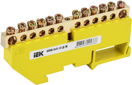 IEK YNN10-69-12D-K05 Шина PE "земля" на DIN-изол ШНИ-6х9-12-Д-Ж ИЭК
