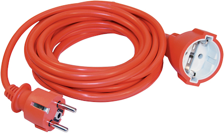 IEK WUP10-05-K09-N Шнур УШ-01РВ оранж. с вилкой и розеткой 2P+PE 3х1,0/5метров ИЭК