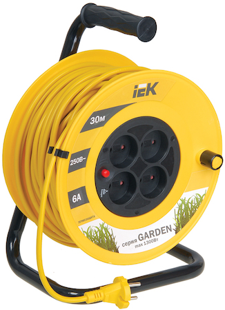 IEK WKP23-06-04-30 Катушка УК30 с т/з 4 места 2Р/30м 2х0,75 мм2 "Garden"