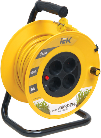 IEK WKP23-06-04-20 Катушка УК20 с т/з 4 места 2Р/20м 2х0,75 мм2 "Garden"