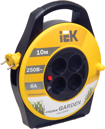 IEK WKP23-06-04-10 Катушка УК10 с т/з 4 места 2Р/10м 2х0,75 мм2 "Garden"