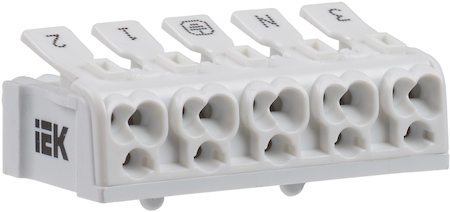 UKZ-B06-5P-F1-E0-10 Клемма пружинная соединительная КСПн5-3L+N+PE IEK