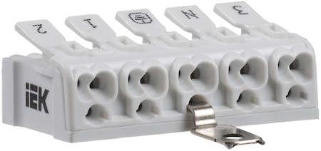 UKZ-B06-5P-F0-E1-10 Клемма пружинная соединительная КСПз5-3L+N+PE IEK