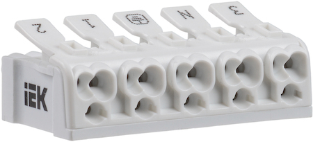 UKZ-B06-5P-F0-E0-10 Клемма пружинная соединительная КСП5-3L+N+PE IEK
