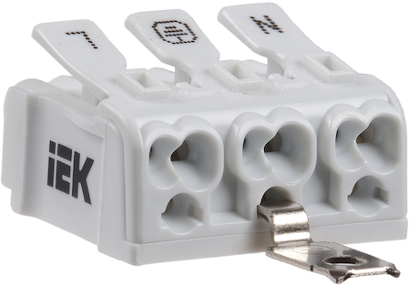 UKZ-B06-3P-F0-E1-10 Клемма пружинная соединительная КСПз3-L+N+PE IEK
