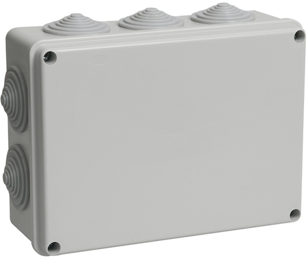 IEK UKO11-190-140-070-K41-44 Коробка КМ41243 распаячная для о/п 190х140х70 мм IP44 (RAL7035, 10 гермовводов)