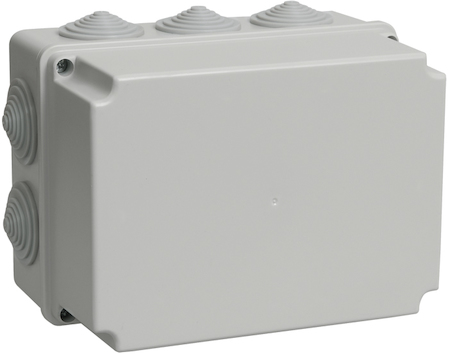 IEK UKO10-190-140-120-K41-44 Коробка КМ41245 распаячная для о/п 190х140х120 мм IP44 (RAL7035, 10 гермовводов)