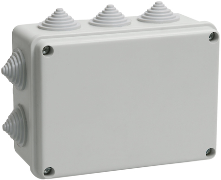 IEK UKO10-150-110-070-K41-55 Коробка КМ41242 распаячная для о/п 150х110х70 мм IP55 (RAL7035, 10 гермовводов)