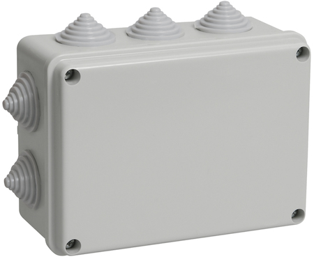 IEK UKO10-150-110-070-K41-44 Коробка КМ41241 распаячная для о/п 150х110х70 мм IP44 (RAL7035, 10 гермовводов)