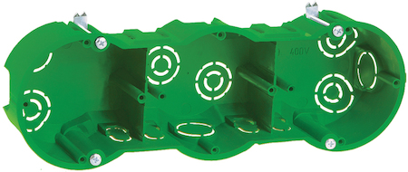 IEK UKG30-212-070-045-M Коробка КМ40024 установочная 3 места d212х70x45 для полых стен (с саморезами и мет. лапками)