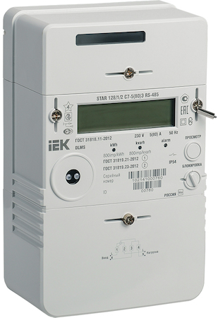 IEK SME-1C7-80 Счетчик эл. эн. 1-ф. мн.т. STAR_128/1 С7-5(80)Э RS-485