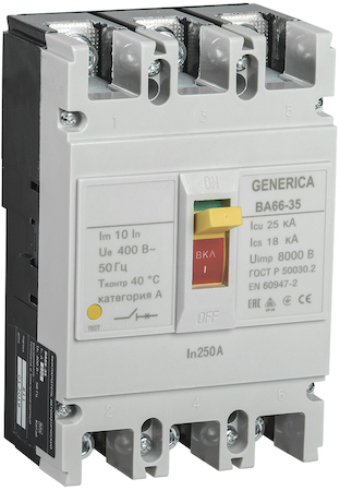 IEK SAV30-3-0250-G Выкл. авт. ВА66-35 3Р 250А 25кА GENERICA