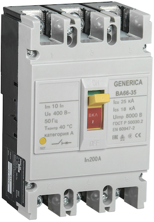 IEK SAV30-3-0200-G Выкл. авт. ВА66-35 3Р 200А 25кА GENERICA