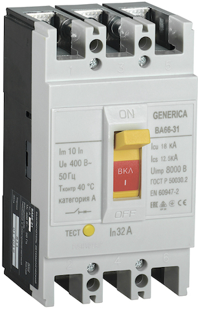 IEK SAV10-3-0032-G Выкл. авт. ВА66-31 3Р 32А 18кА GENERICA