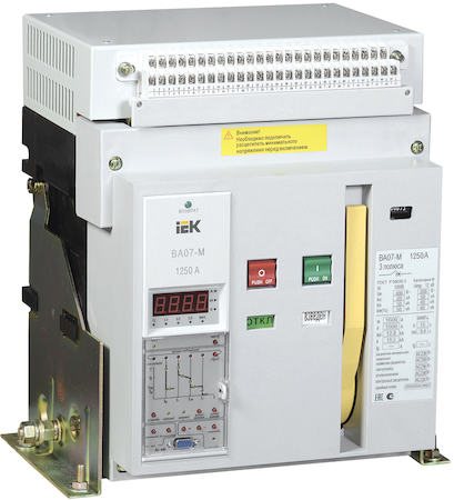 SAB-2000-KRS-3P-1250A-80 Выкл. авт. ВА07-М комб. расц. стац. 3Р 1250А Icu=80кА IEK