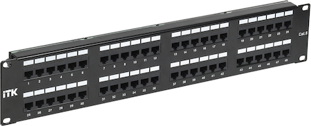 IEK PP48-2UC6U-D05 ITK 2U патч-панель кат.6 UTP, 48 портов (Dual)