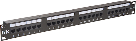 IEK PP24-1UC5EU-D05 ITK 1U патч-панель кат.5Е UTP, 24 порта (Dual)